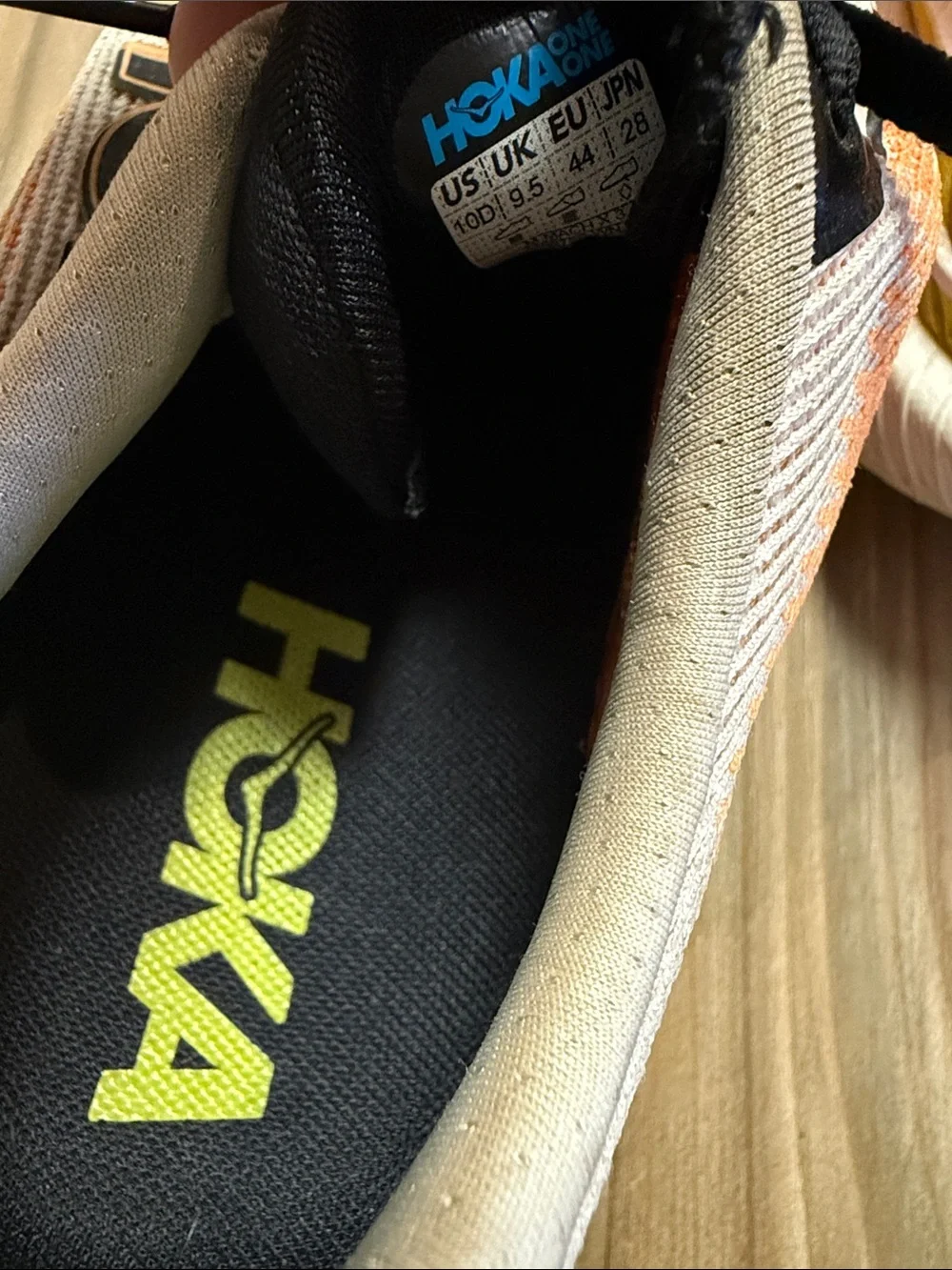 HOKA Mach 5 Running Shoes Orange White Men 10